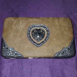 Leather cowgirl embellished ladies clutch
